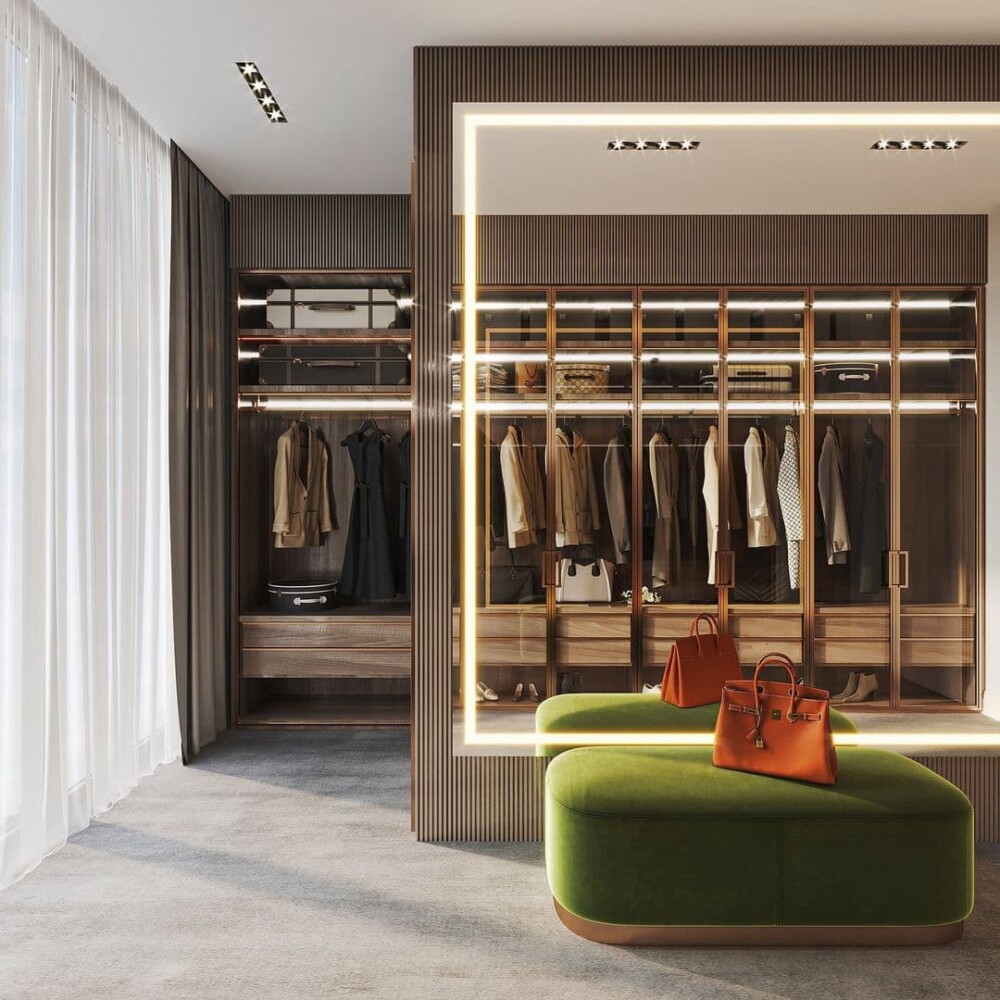 Шкафы или dressing room: 7 интерьеров удобных гардеробных из Instagram